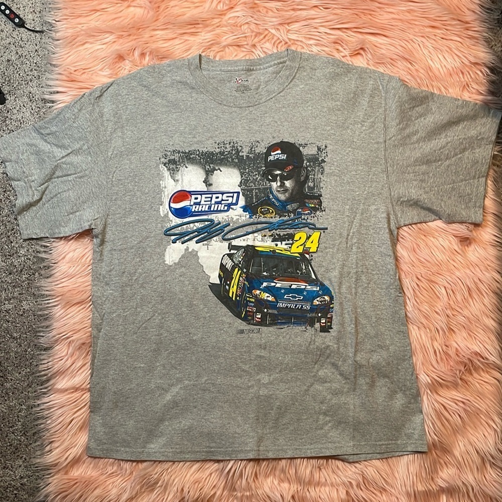 Chase Authentic’s Vintage Jeff Gordon 24 Pepsi Racing T-Shirt‎ 2XL Heather Gray